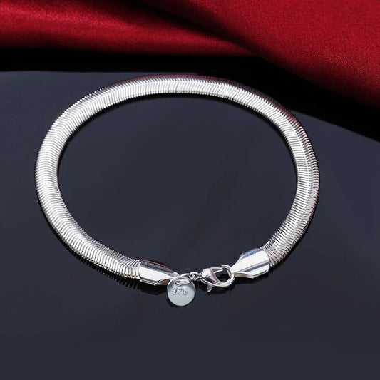 ALIZERO 925 Sterling Silver Noble Nice Chain Solid Bracelet