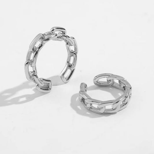 Fake Piercing Ear Cuff Double Circle Faux Earrings