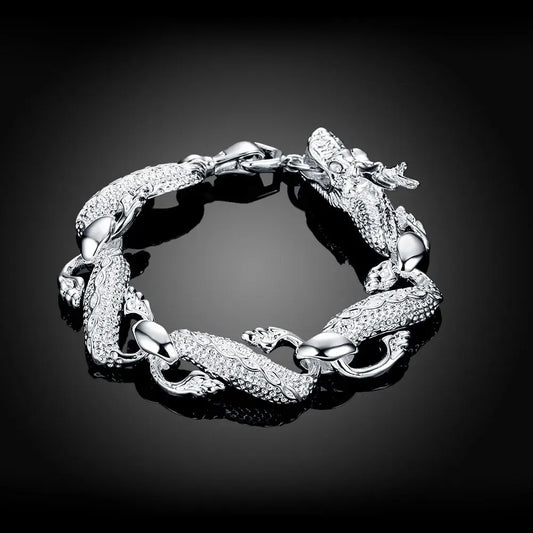 ALIZERO 925 Sterling Silver Noble Nice Chain Solid Bracelet