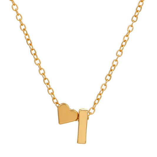 Initial 26 Letters Heart Necklace for Women