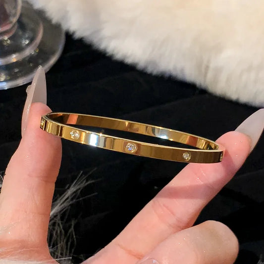 1Pc Titanium Steel Stainless Steel Gold Plated Bracelet for Women