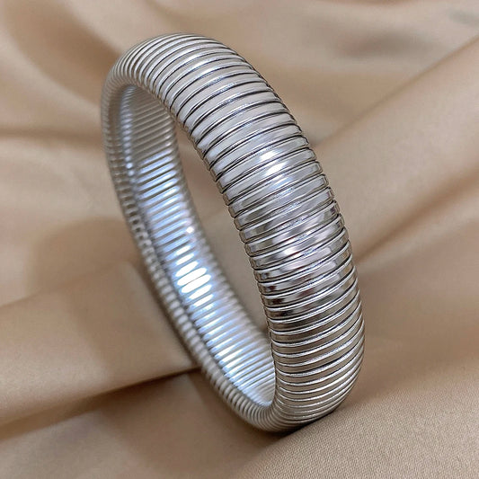 AENSOA Stainless Steel Simple Stretch Elastic Bracelet
