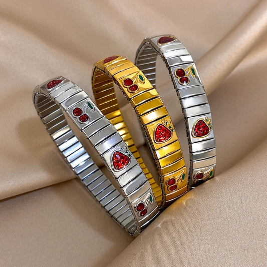 AENSOA Stainless Steel Elastic Bracelet Bangle for Women