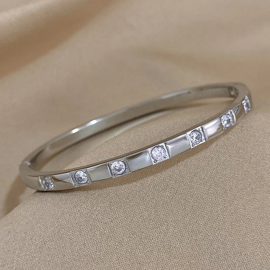 AENSOA Simple Classic Gold Plated Stainless Steel Bracelet