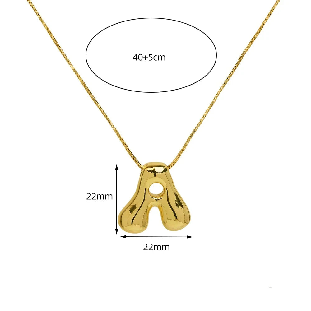 DOYOURS Golden Color Stainless Steel Initial Necklace for Women