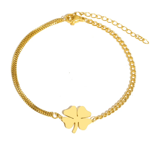 DOTIFI Stainless Steel Classic Lucky Clovers Bracelet for Women