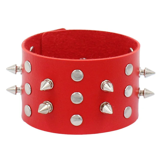 Fashion Spike Punk Faux Leather Bracelet