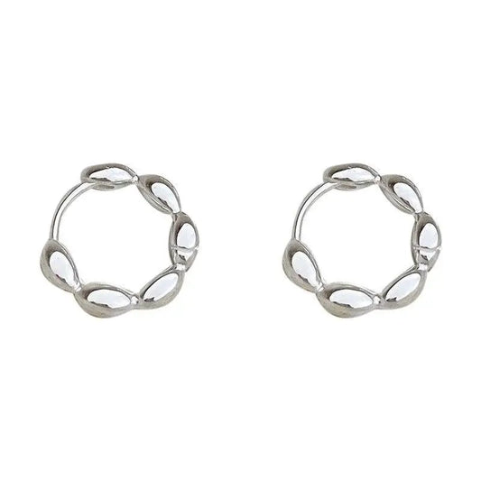 REETI 925 Sterling Silver Olive Branch Hoop Earrings