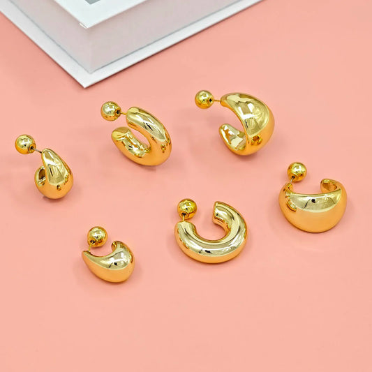 Fashionable C-Shaped Earrings with Unique Design