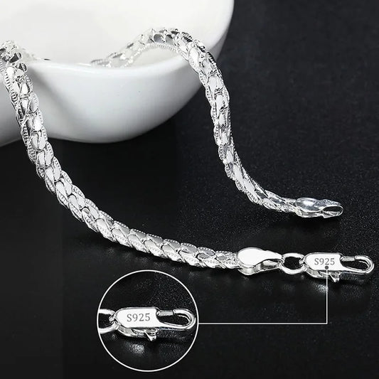 ALIZERO 925 Sterling Silver Noble Nice Chain Solid Bracelet