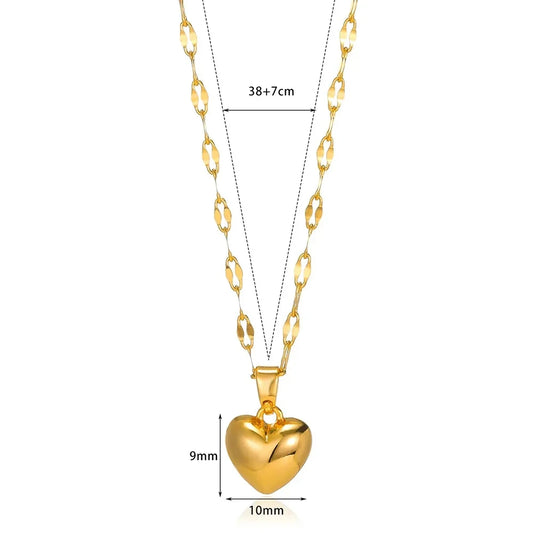 Stainless Steel Love Heart Necklace for Women