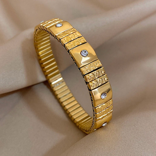 AENSOA Simple Elastic Stainless Steel Bracelet