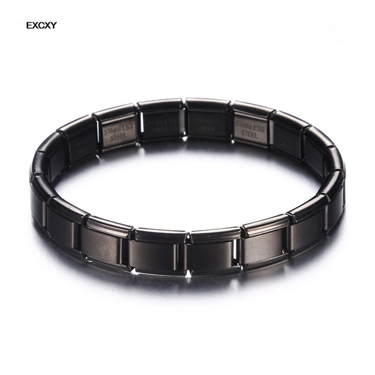 EXCXY 9MM Width Italian Elastic Charm Bracelet