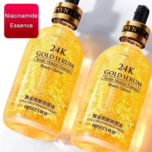 BIAOQUAN 24K Gold Face Serum Tender Moisture Essence for Women