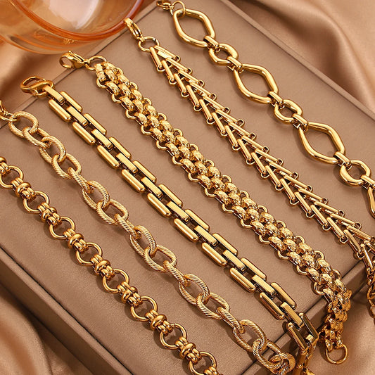 AENSOA Thick Chain Stainless Steel Bracelet