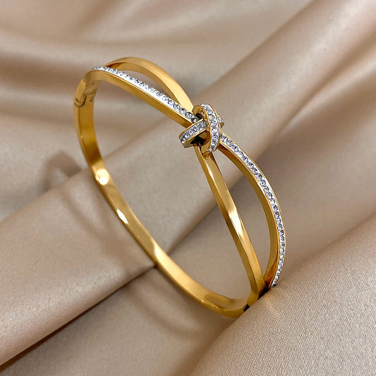 AENSOA Trendy Stainless Steel Knot Bracelet