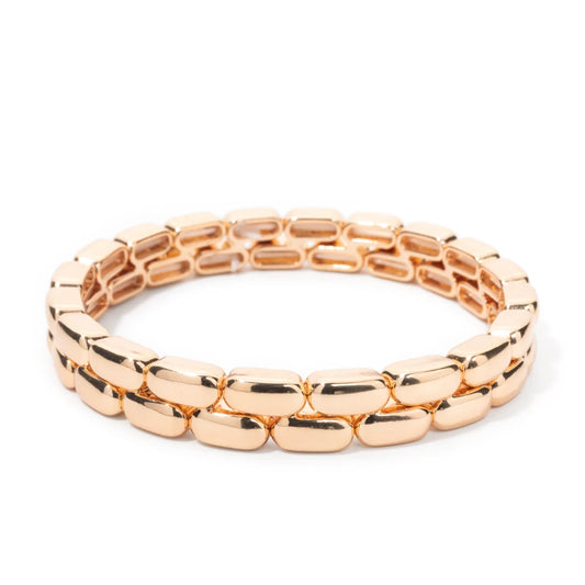 BEUTIFOR Gold Color Cuban Link Bracelet Set