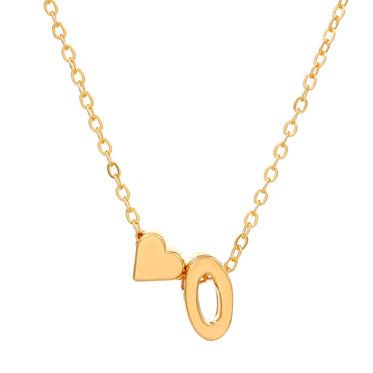 Initial 26 Letters Heart Necklace for Women