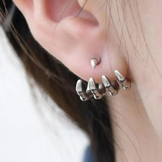 UNISEX Dark Gothic Punk Skull Hand Skeleton Stud Earrings