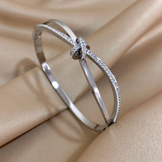 AENSOA Trendy Stainless Steel Knot Bracelet