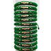 12Pcs Medium Size God Of Wealth Green Nylon Woven Bracelet