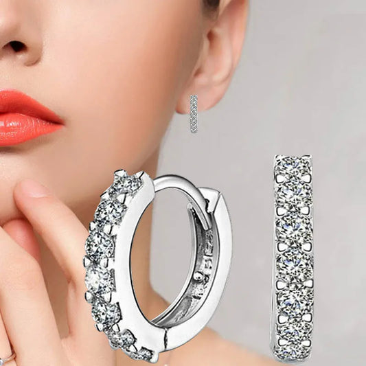 Korean Fashion Round Crystal Earrings
