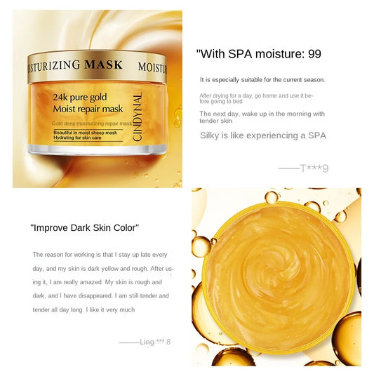 CINDYNAL BMM-013 24K Pure Gold Moist Repair Mask for Women
