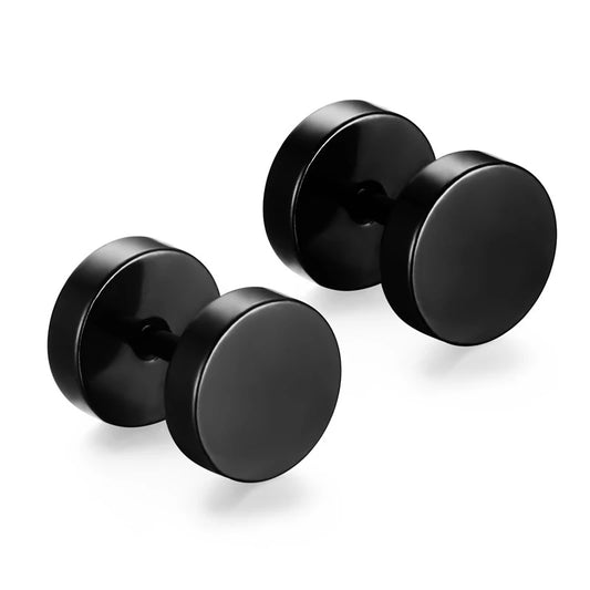 1 Pair Multi Types UNISEX Black Gold Color Stainless Steel Earrings