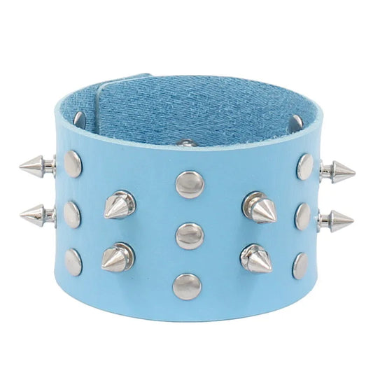 Fashion Spike Punk Faux Leather Bracelet