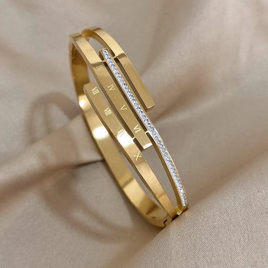 AENSOA 316L Stainless Steel Charm Geometric Bracelet