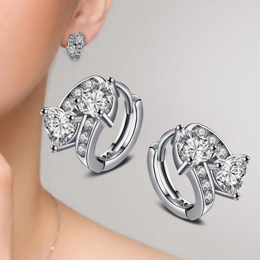 Korean Fashion Round Crystal Earrings