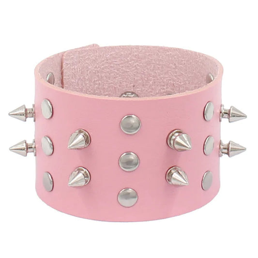 Fashion Spike Punk Faux Leather Bracelet