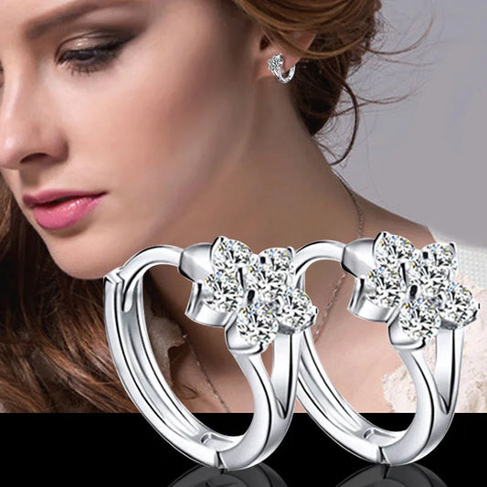 Korean Fashion Round Crystal Earrings