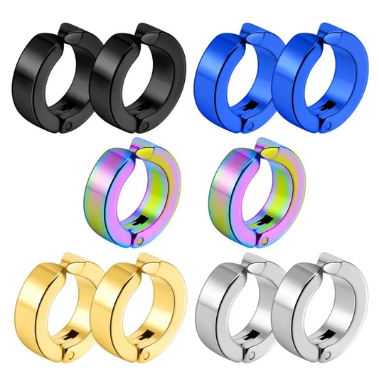 2 Pcs UNISEX 316L Fashion Stainless Steel Cuff Earrings