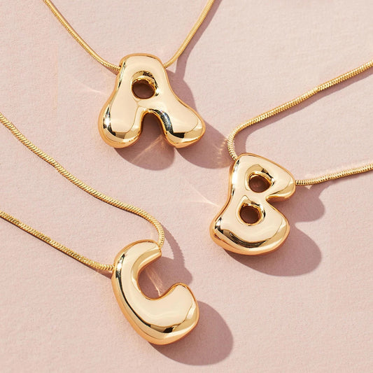 DOYOURS Golden Color Stainless Steel Initial Necklace for Women