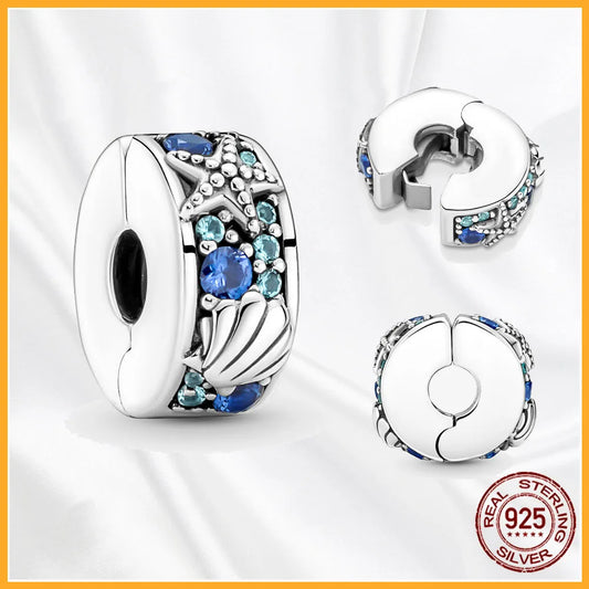 925 Sterling Multiple Shapes Silver Dangle Beads Charm Bracelet