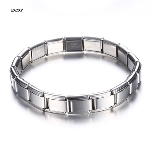 EXCXY 9MM Width Italian Elastic Charm Bracelet