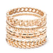 BEUTIFOR Gold Color Cuban Link Bracelet Set