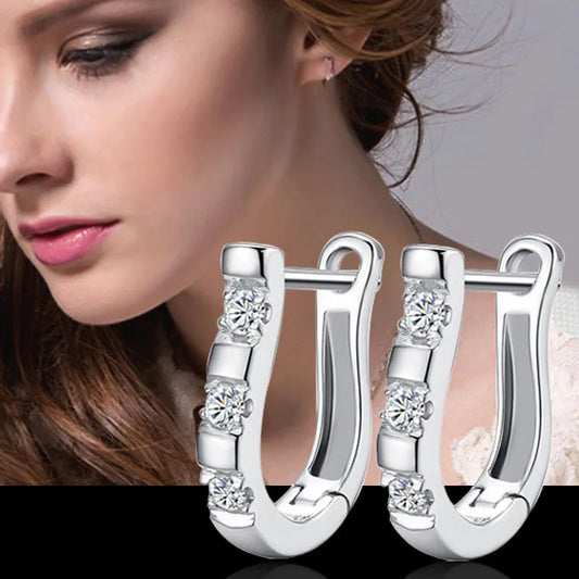 Korean Fashion Round Crystal Earrings