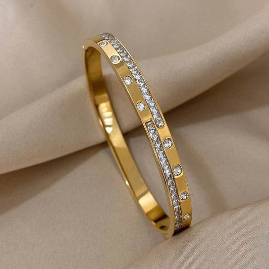 AENSOA Trend Charm 18K Gold Plated Stainless Steel Bracelet