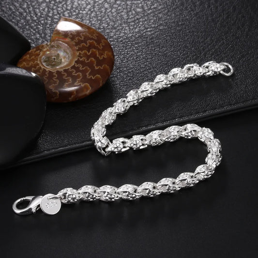 ALIZERO 925 Sterling Silver Noble Nice Chain Solid Bracelet