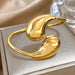 ASENSOA Stainless Steel Hollow Water Drop Cuff Bracelet