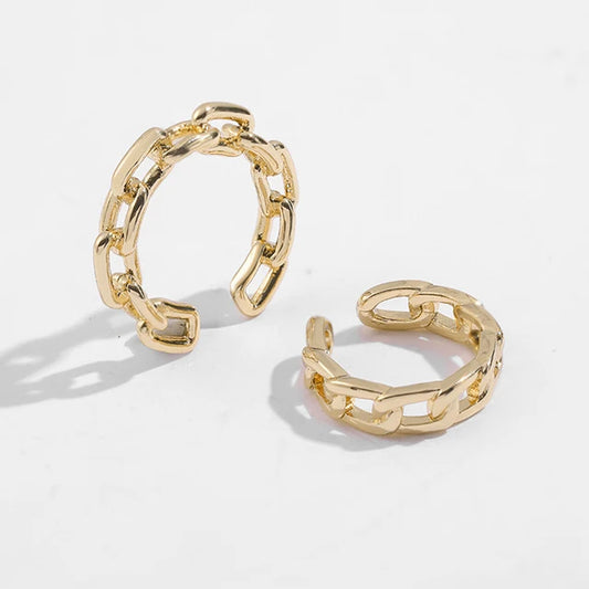 Fake Piercing Ear Cuff Double Circle Faux Earrings