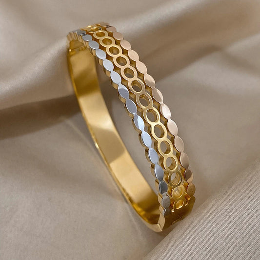 AENSOA 316L Stainless Steel Charm Geometric Bracelet