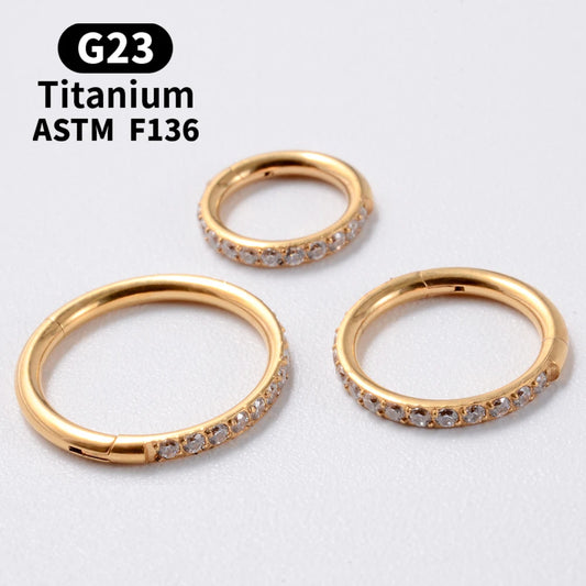 UHERA 18G/16G G23 F136 Titanium Round Earrings and Nose Ring Piercing