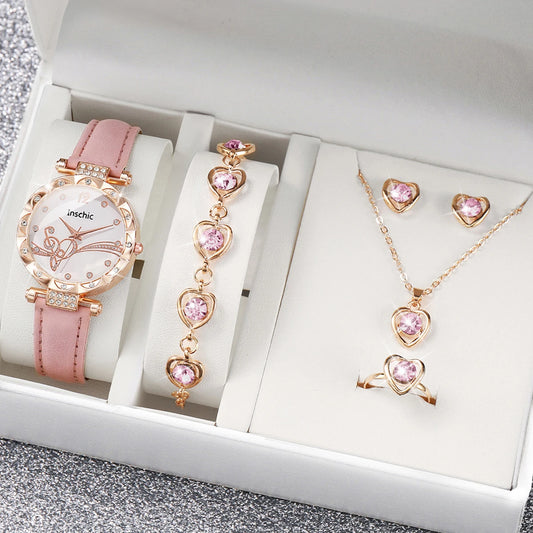 INSCHIC 6Pcs/Set Fashion Rhinestone Watch