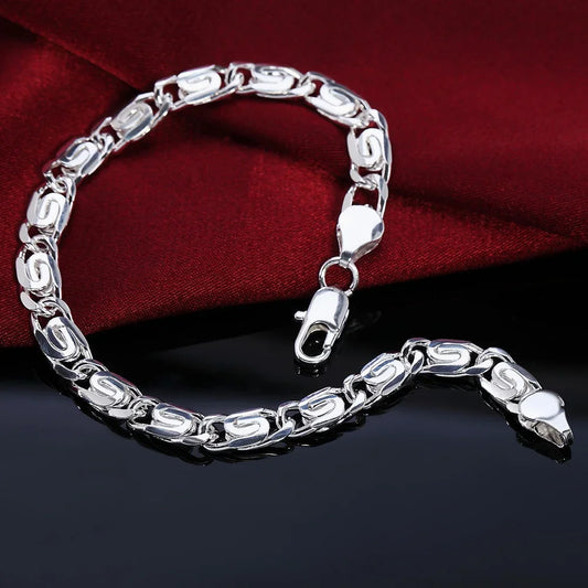 ALIZERO 925 Sterling Silver Noble Nice Chain Solid Bracelet