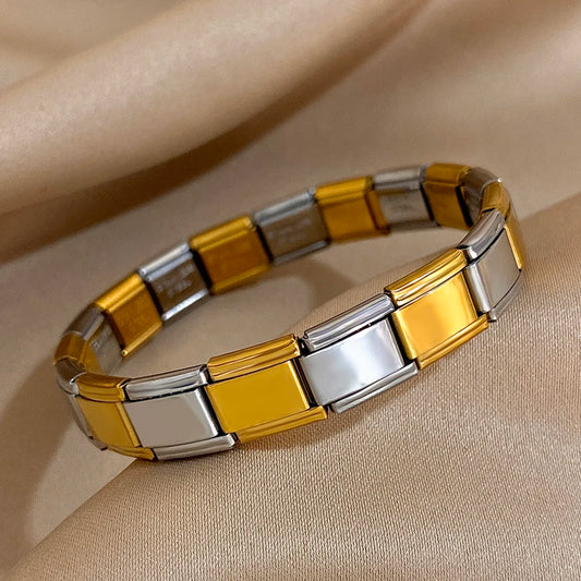 AENSOA Chunky Gold Color Stainless Steel Bracelet