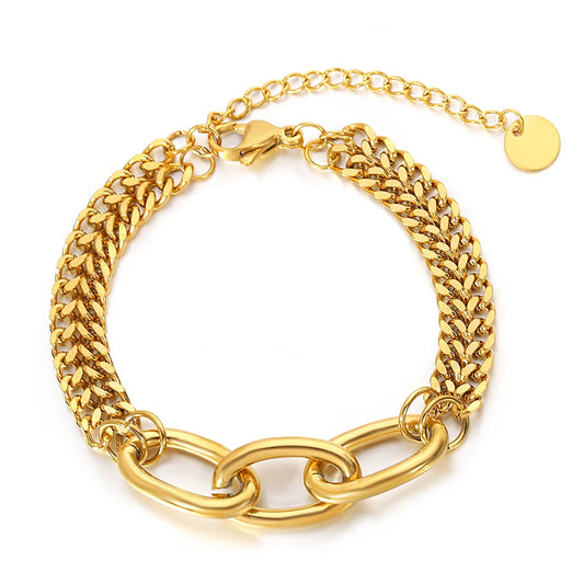 AENSOA Thick Chain Stainless Steel Bracelet