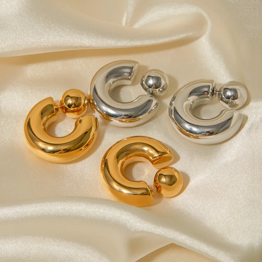 Fashionable C-Shaped Earrings with Unique Design